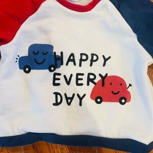 Mayoral Baby Sweatshirt “Happy Every Day” Car Sweatshirt in Red/White/Blue 4-6M